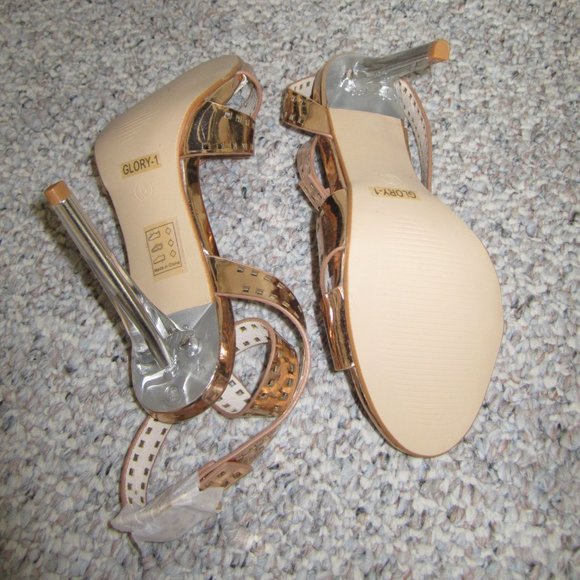 Cape Robbin Glory-1 Rosegold Crossover Sandal - Picture 4 of 10